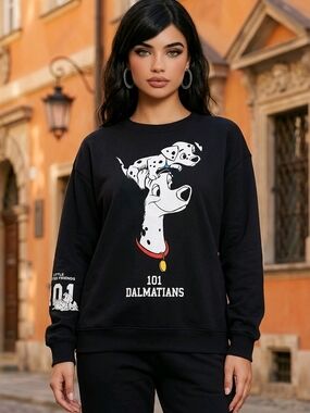 Zara Black 101 Dalmatians Graphic Dog Sweatshirt